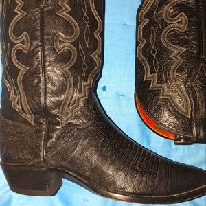 Thieves Market El Dorado Handmade Teju Lizard Black Leather Boots